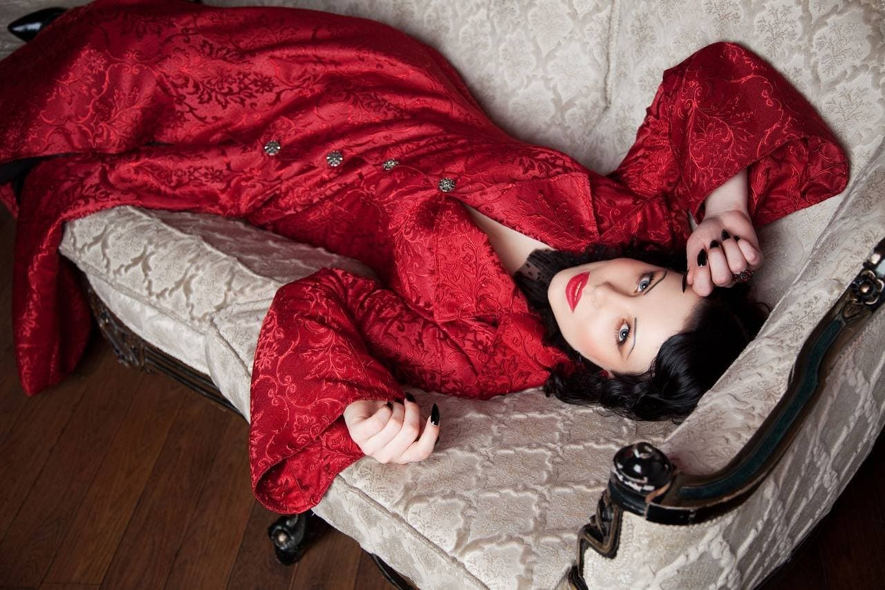 Red Jacquard Coat