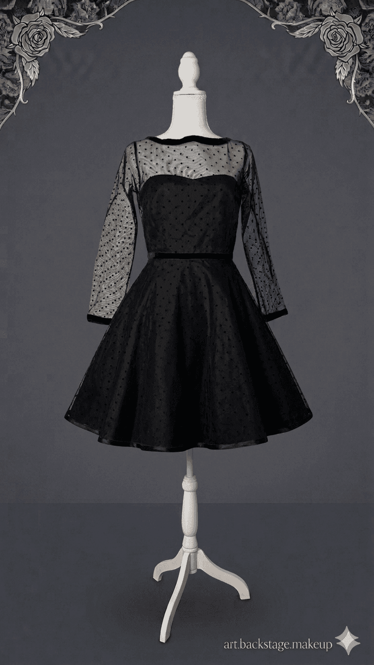 Marc Jacobs Black Polka-Dot Cocktail Dress