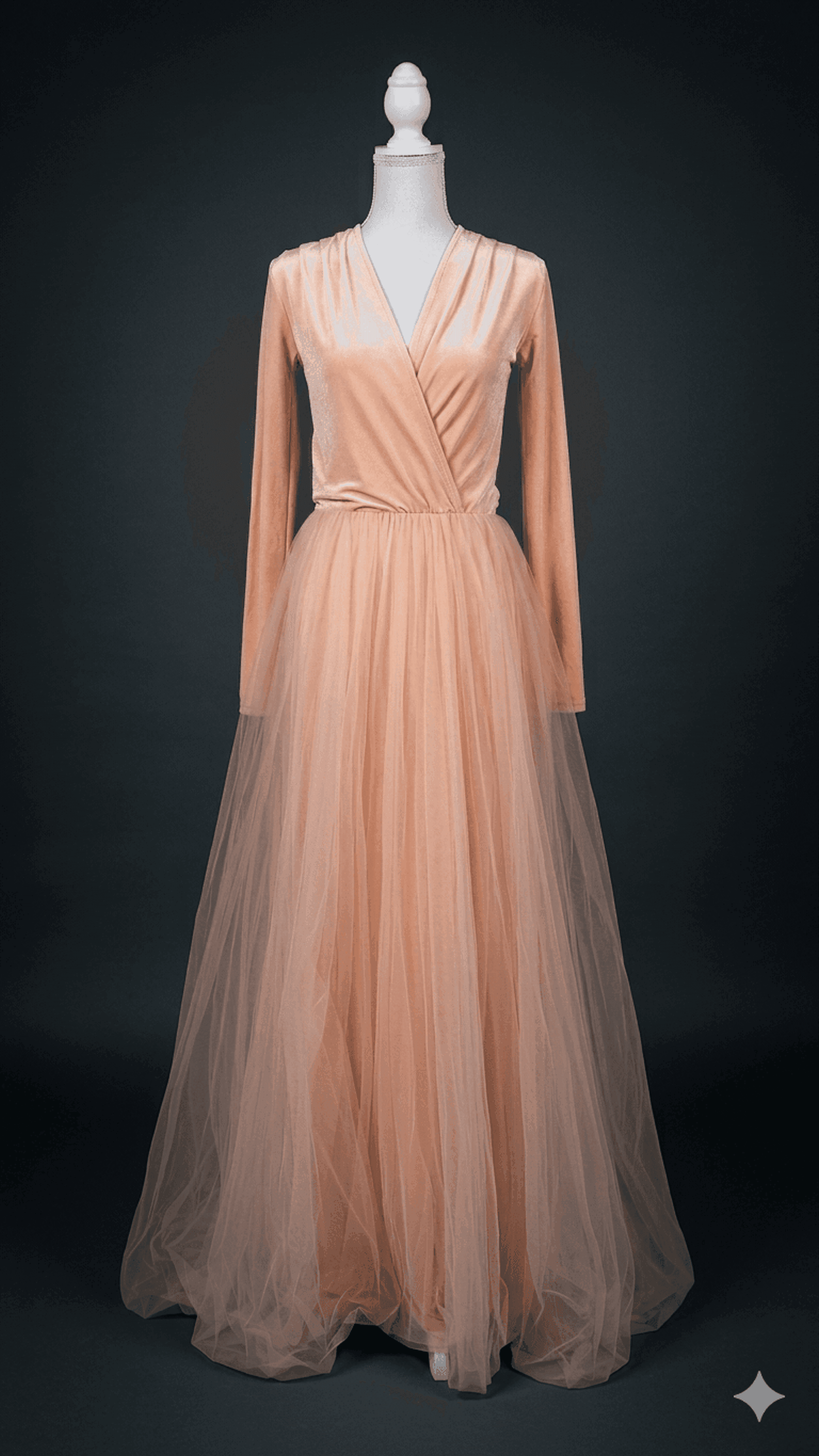 "Peach Dream" Tulle Maxi Dress