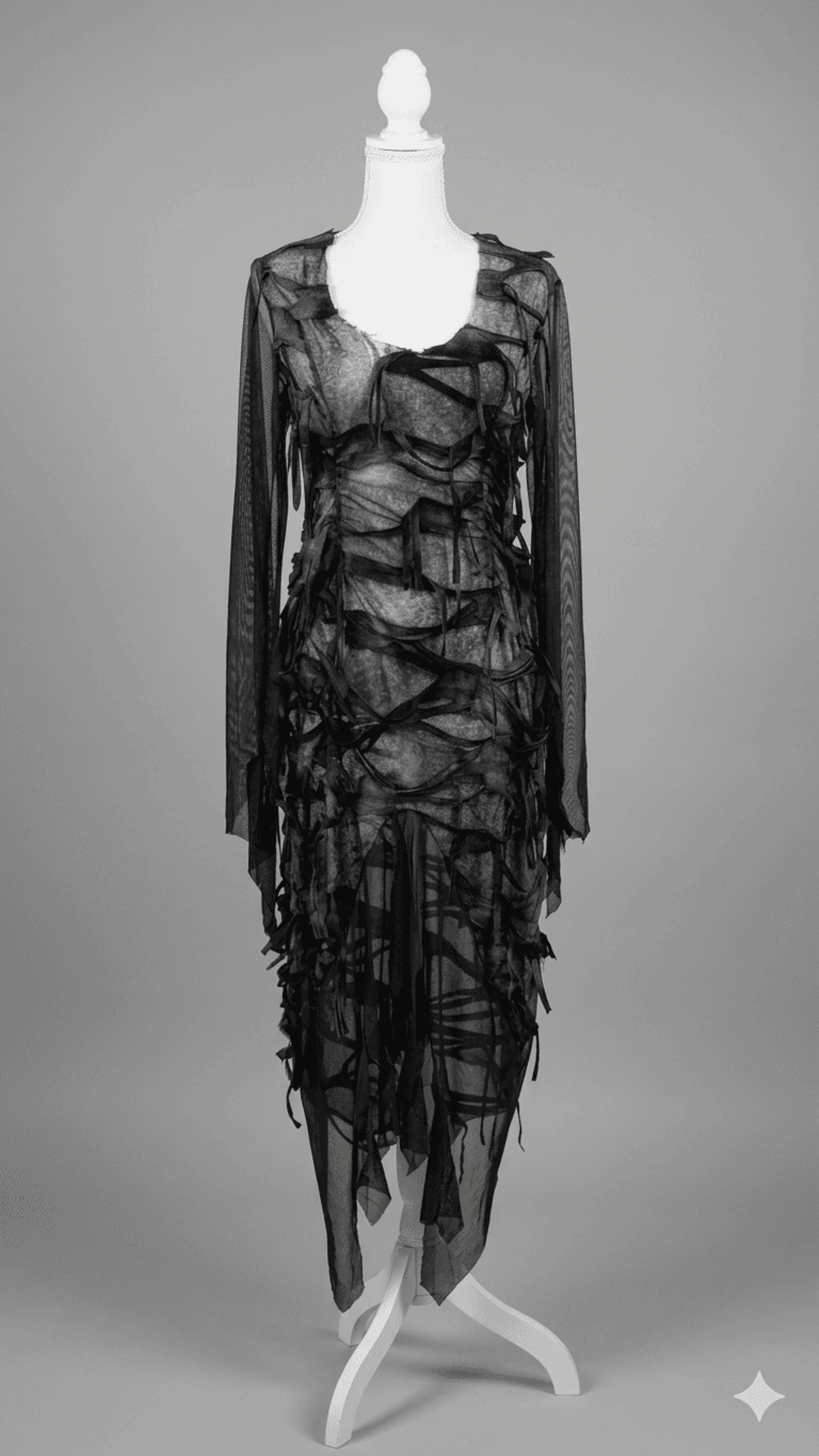 Avant-Garde Semi-Sheer Gown